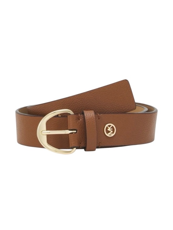 MICHAEL Michael Kors Accessories - New Michael Kors Brown Pebbled Leather Belt With Hamilton Lock Gold - Size M